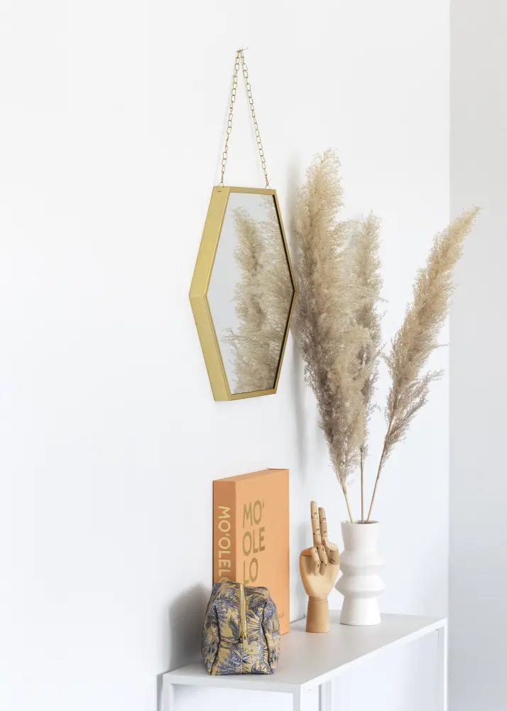 KAILA Spegel Hex Chain - Guld 39x45 cm
