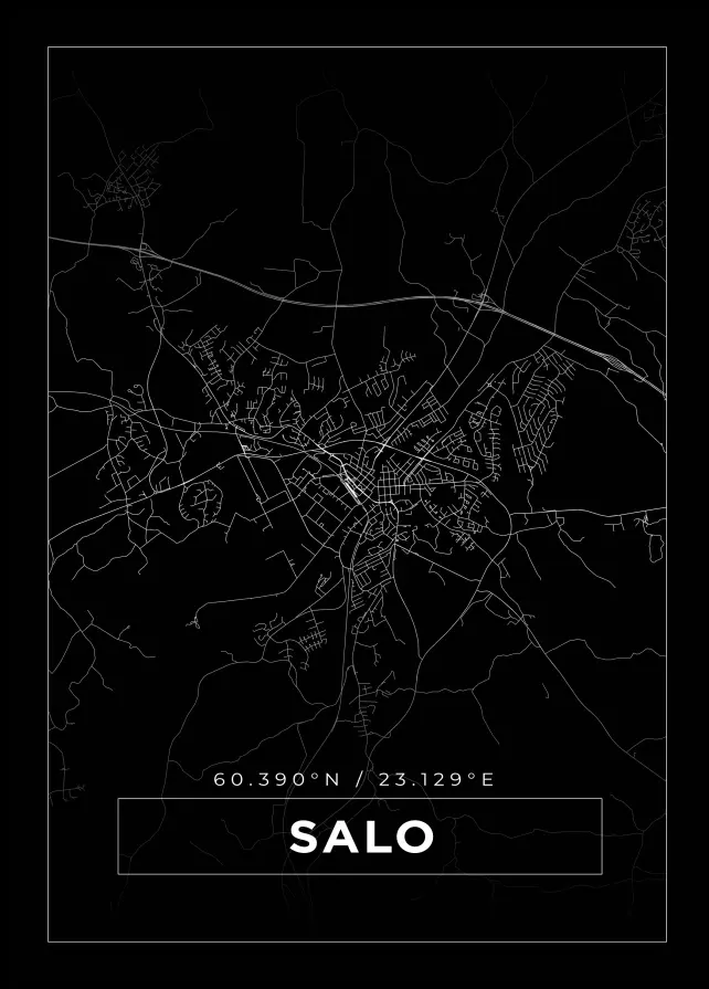 Karta - Salo - Svart Poster