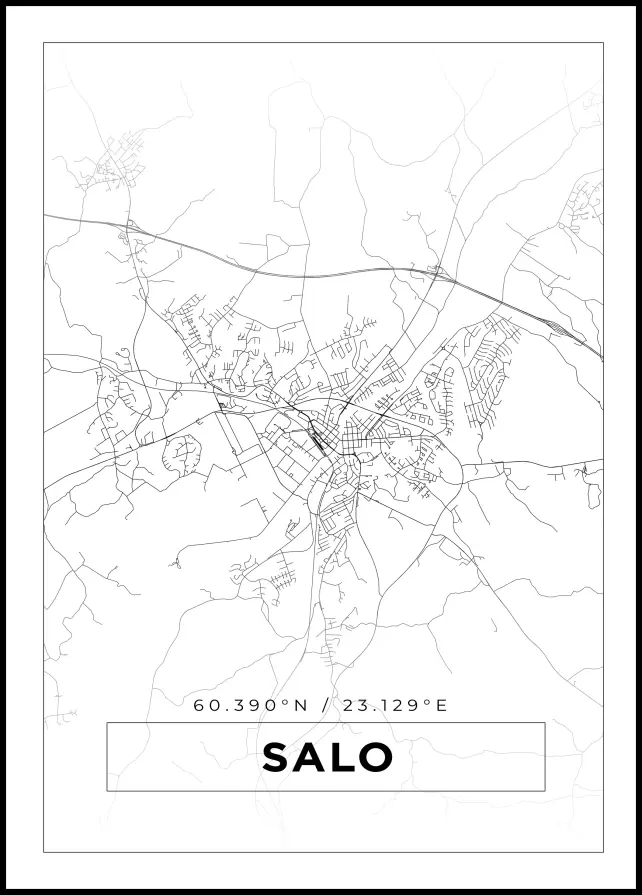 Karta - Salo - Vit Poster