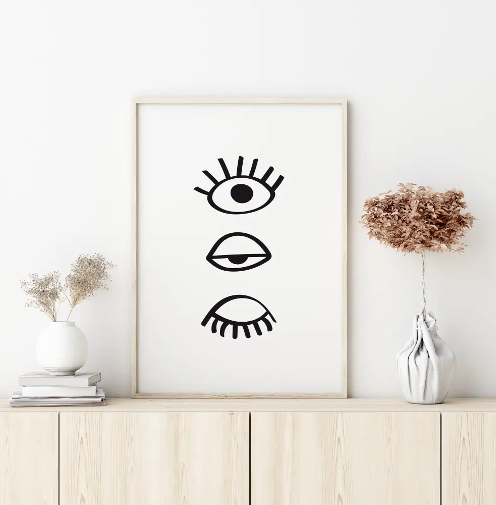 Three Eyes Line Poster
