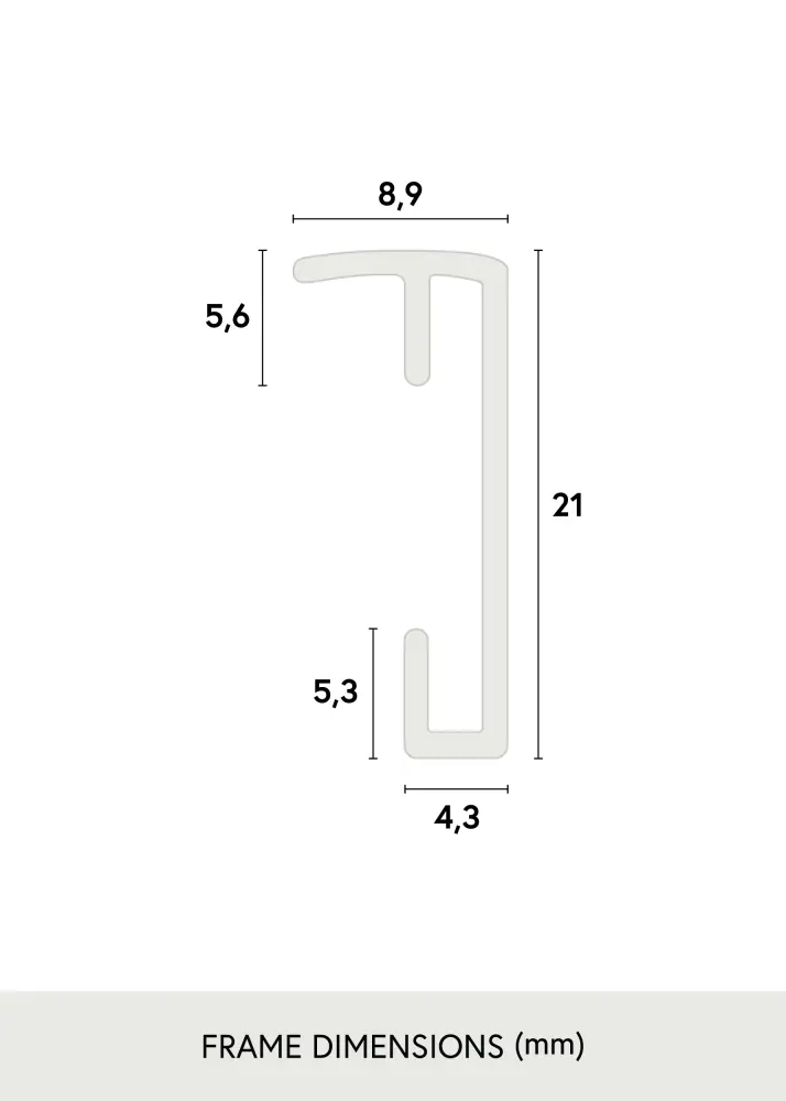 Ram Poster Frame Aluminum Akrylglas Gold 70x100 cm
