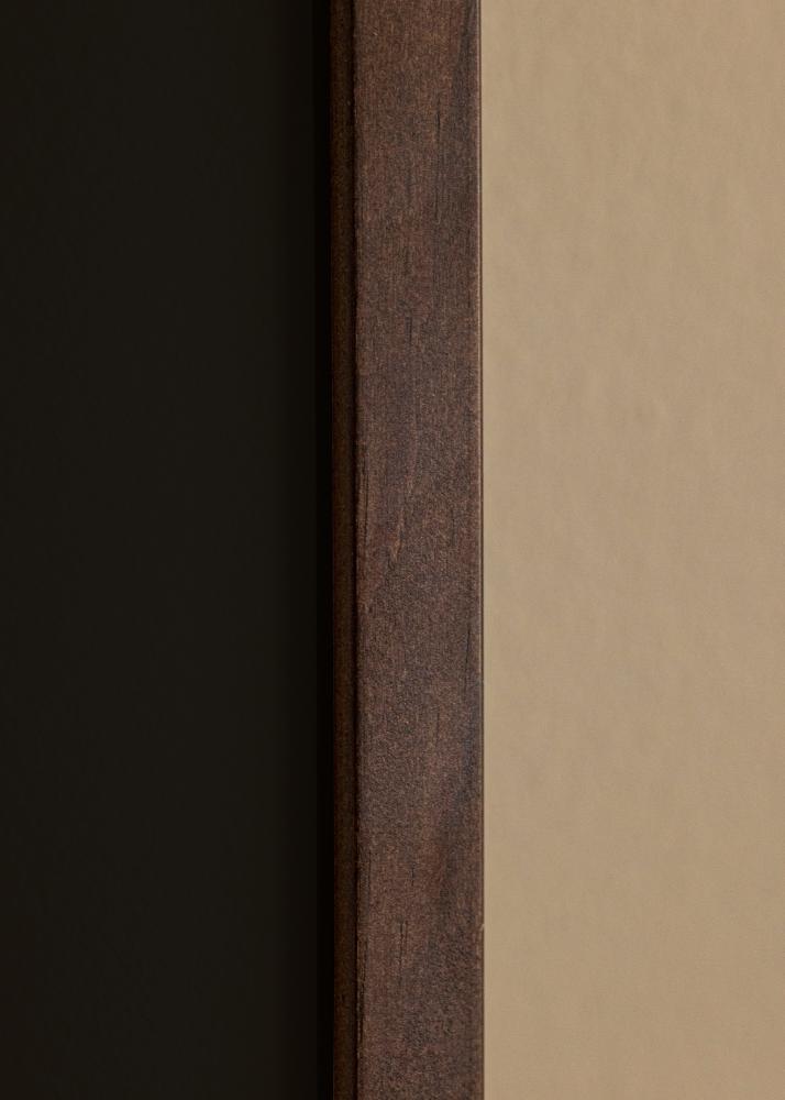 Ram E-Line Valnöt 30x40 cm - Passepartout Svart 21x29,7 cm (A4)