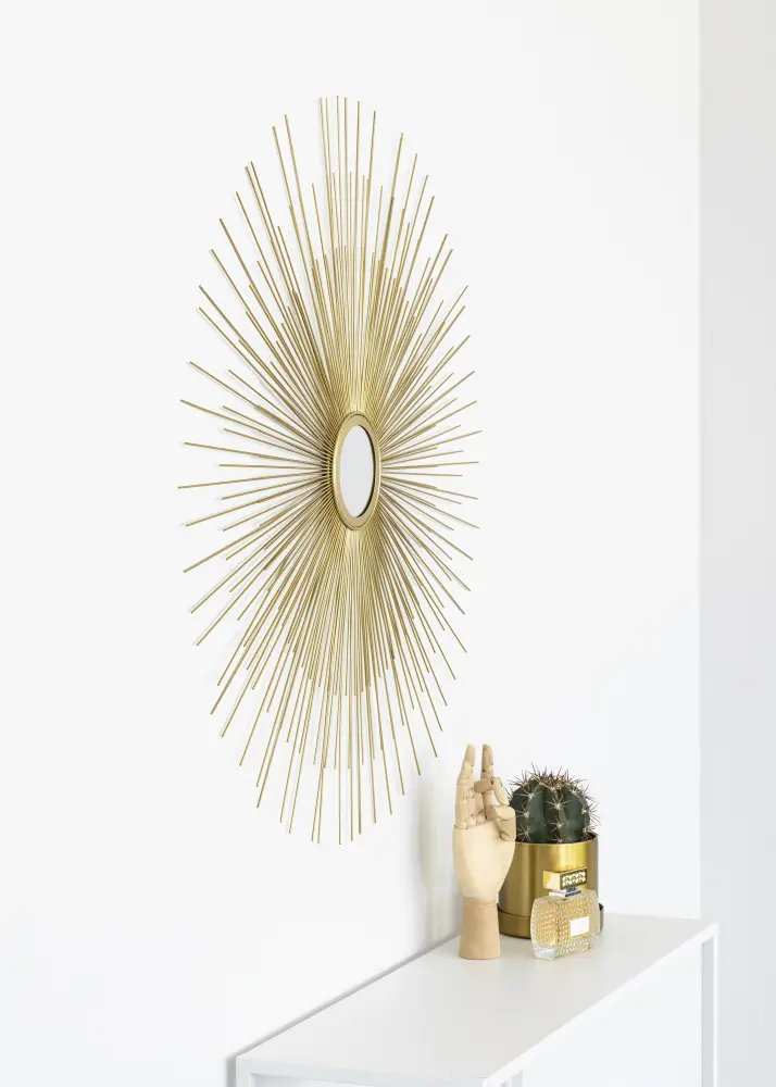 KAILA Rund Spegel Sunrays - Guld 80 cm Ø