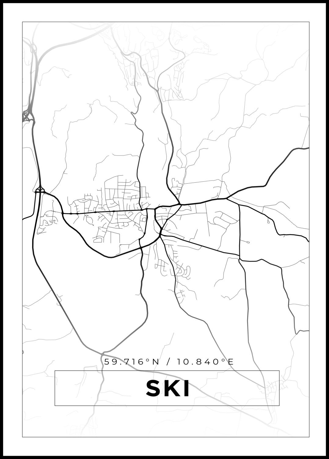 Product Image for Karta - Ski - Vit Poster (21x29.7 cm (A4))