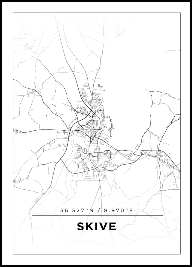 Karta - Skive - Vit Poster