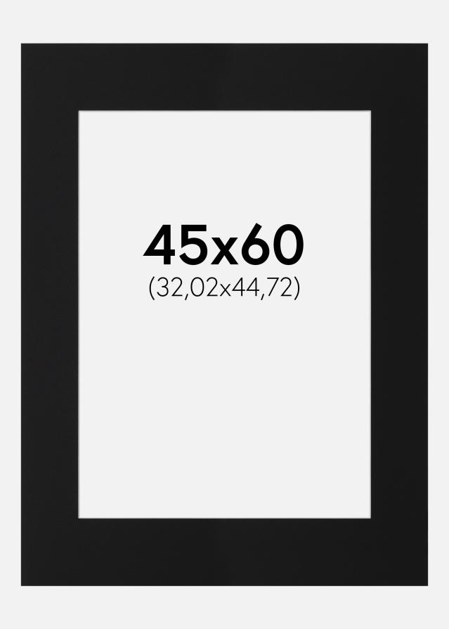 Passepartout Svart Standard (Vit Kärna) 45x60 cm (32,02x44,72)