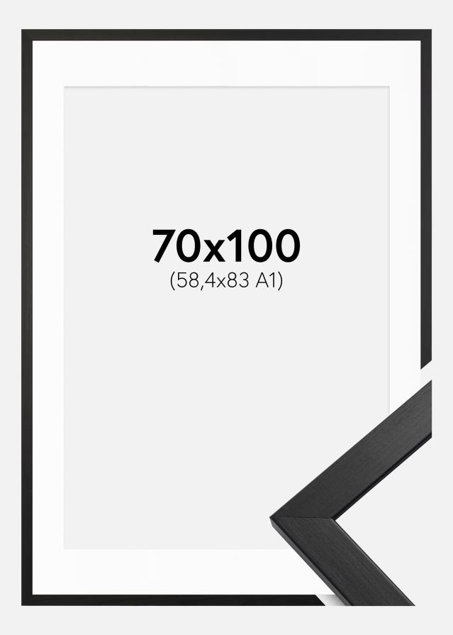 Ram Stilren Svart 70x100 cm - Passepartout Vit 59,4x84 cm (A1)