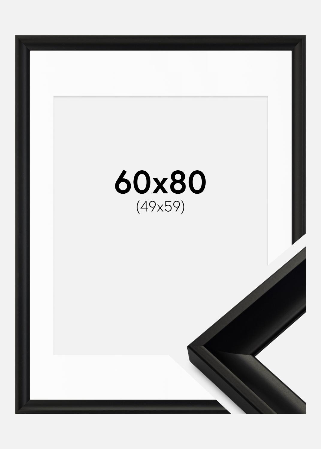 Ram Öjaren Svart 60x80 cm - Passepartout Vit 50x60 cm