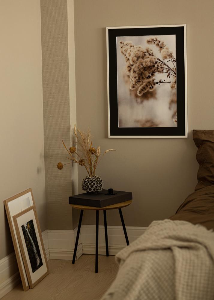 Ram E-Line Vit 70x100 cm - Passepartout Svart 59,4x84 cm (A1)