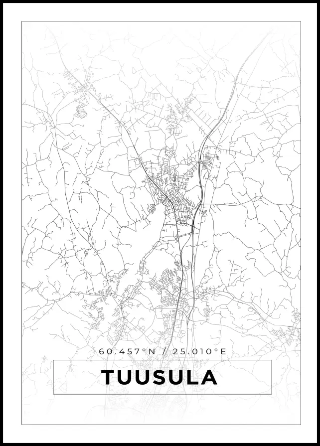 Karta - Tuusula - Vit Poster