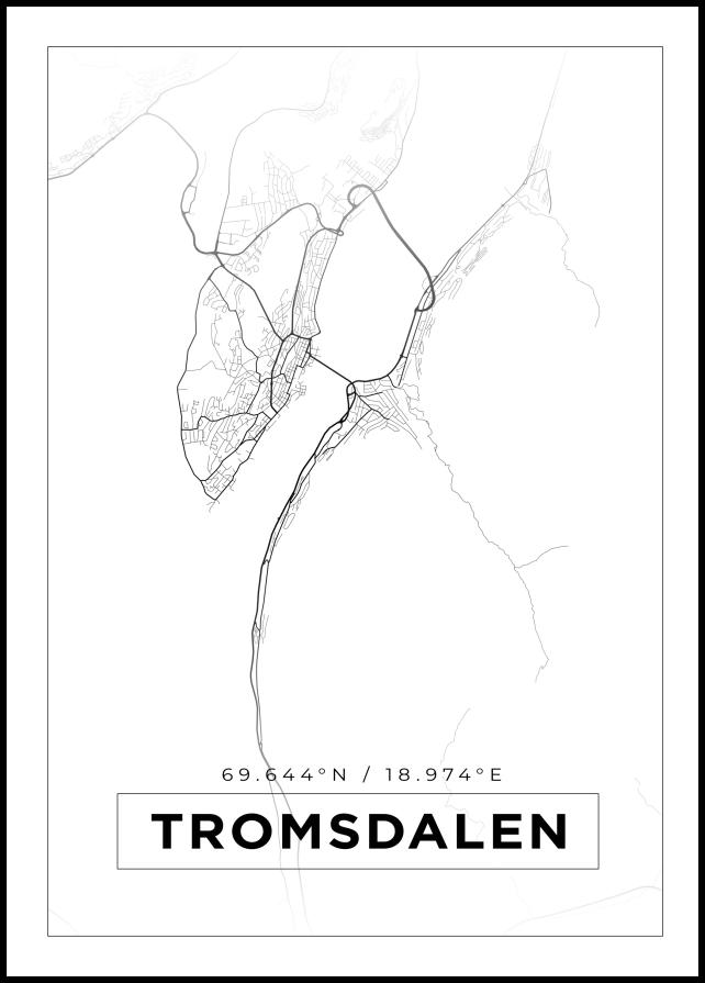 Karta - Tromsdalen - Vit Poster