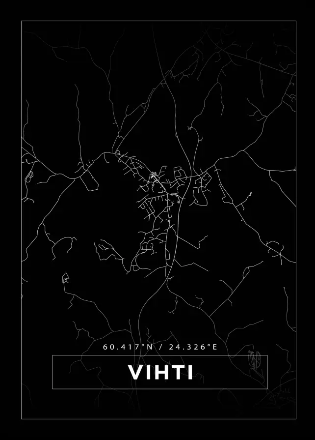 Karta - Vihti - Svart Poster