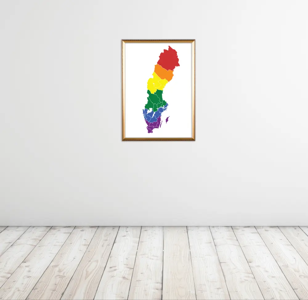 Sverigekarta Pride Poster
