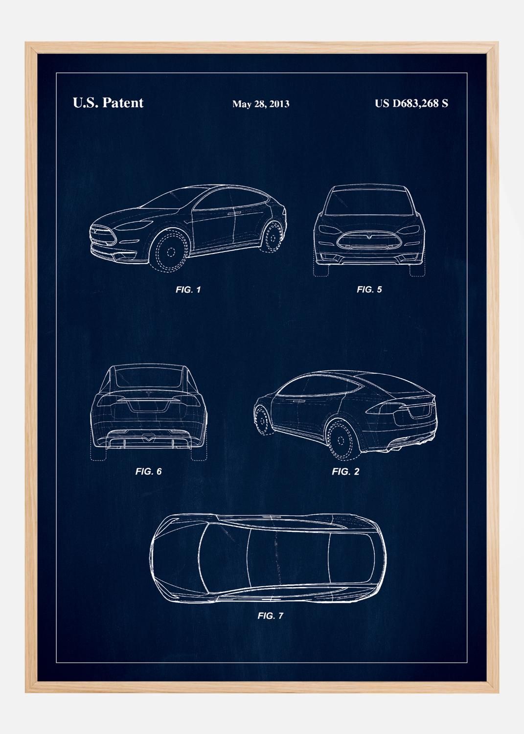 Product Image for Patent Print - Tesla - Blue Poster (21x29.7 cm (A4))