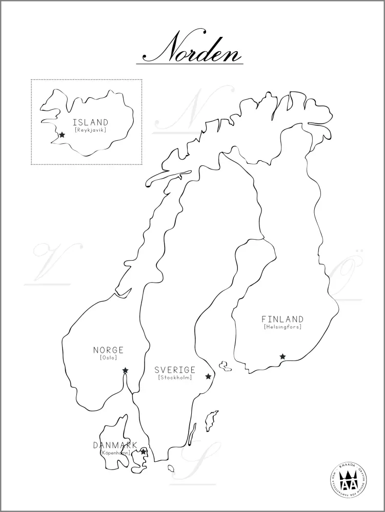 Knaada - Norden - 30x40 cm Poster