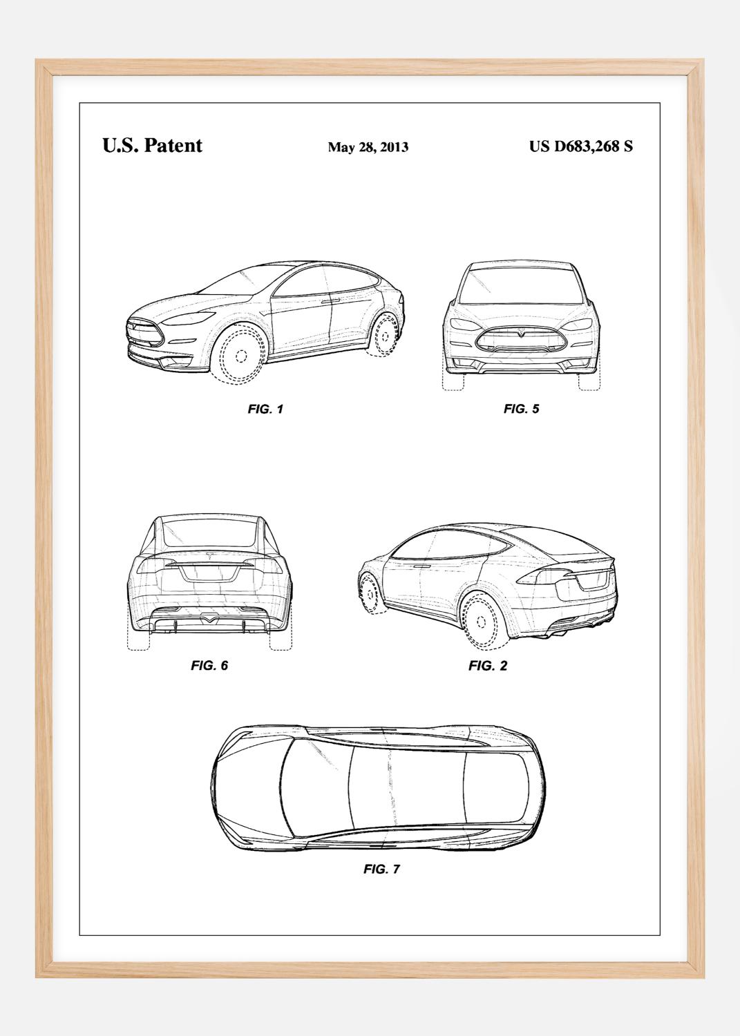 Product Image for Patent Print - Tesla - White Poster (70x100 cm)