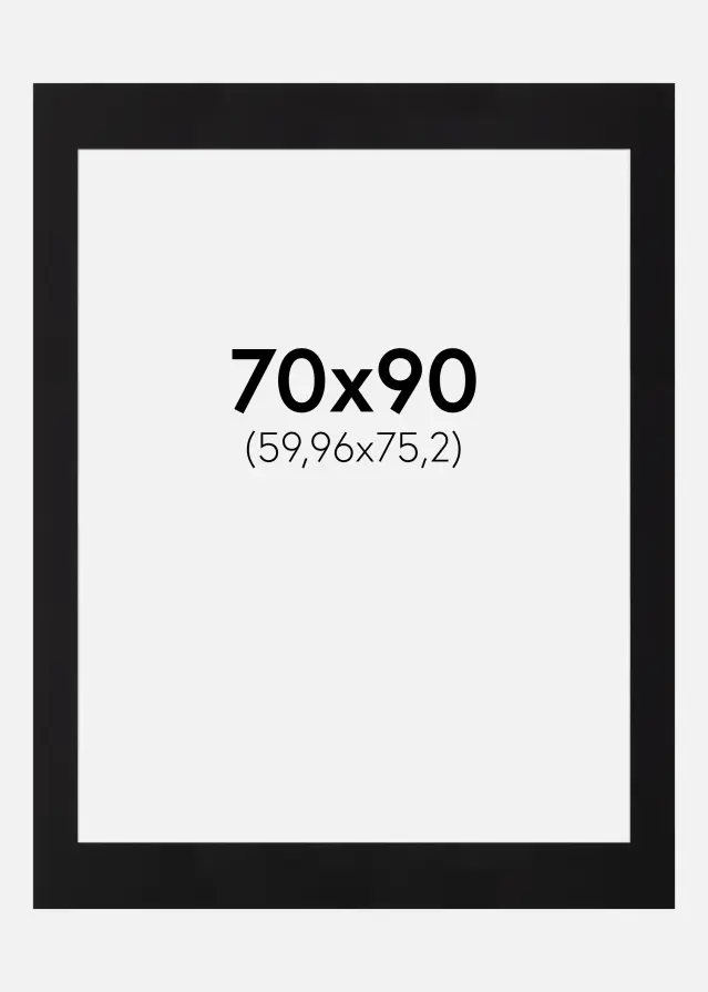 Passepartout Canson Svart (Vit kärna) 70x90 cm (59,96x75,2)