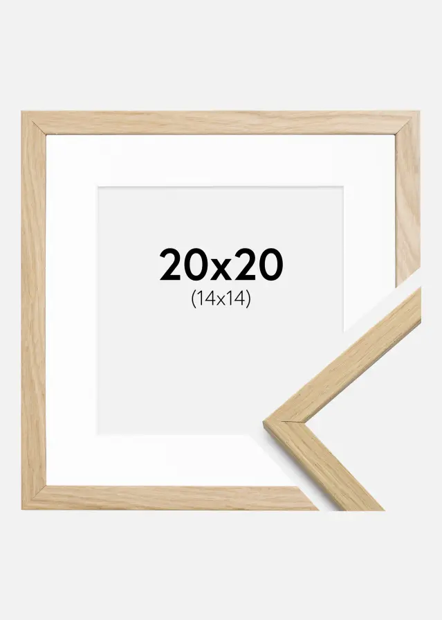 Ram Edsbyn Ek 20x20 cm - Passepartout Vit 15x15 cm