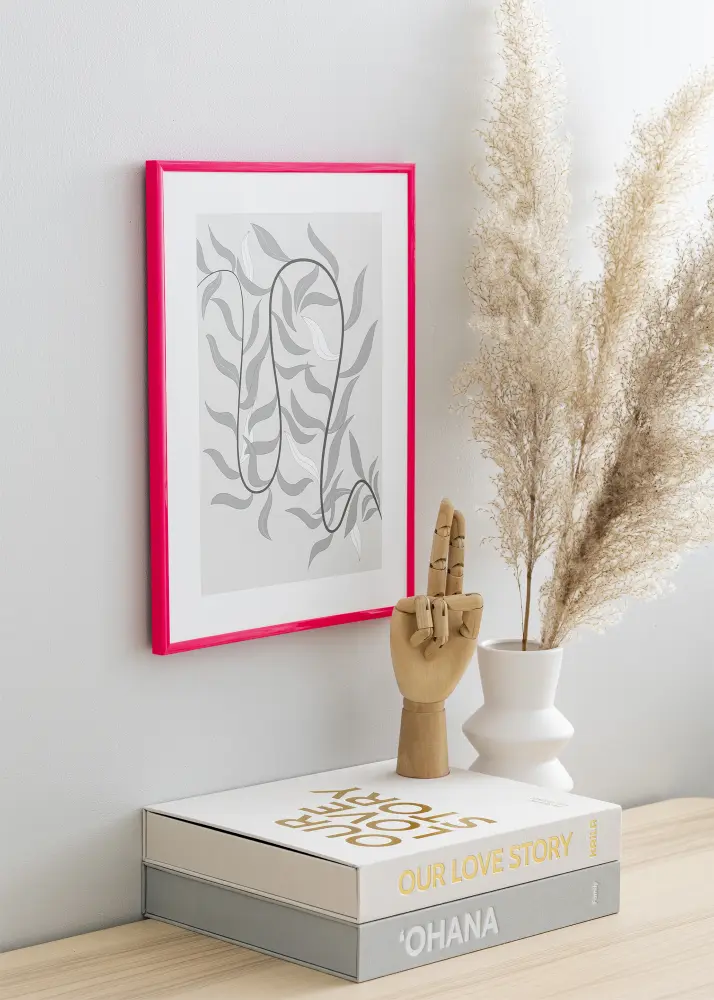 Ram New Lifestyle Hot Pink 30x40 cm - Passepartout Svart 21x29,7 cm (A4)