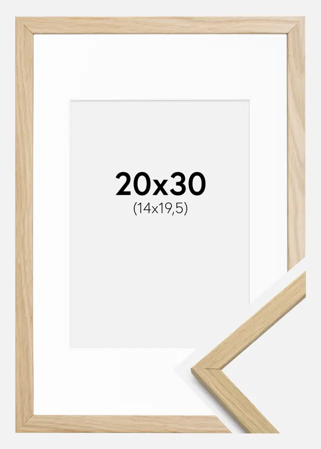 Ram Edsbyn Ek 20x30 cm - Passepartout Vit 15x21 cm (A5)