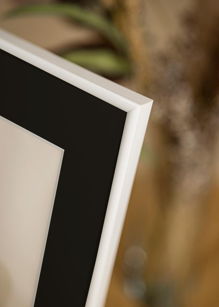 Ram Victoria Vit 13x18 cm - Passepartout Svart 3,5x5 inches