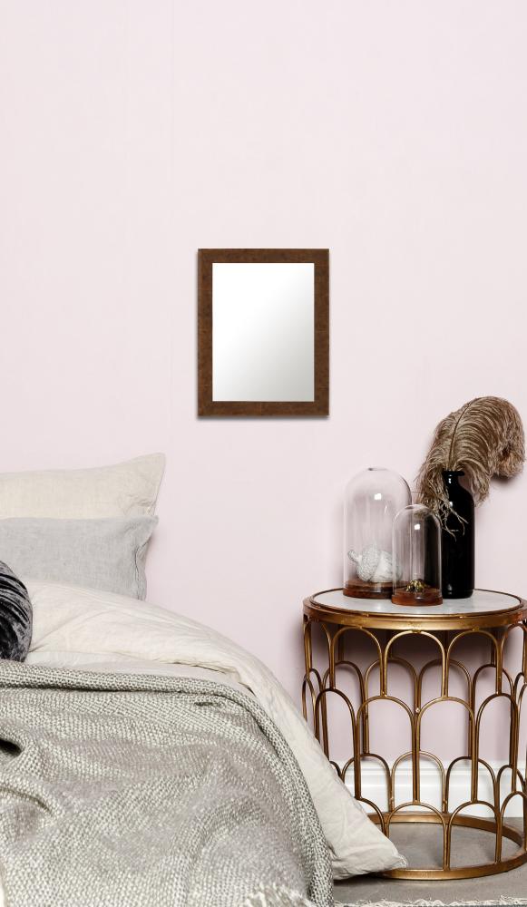 Spegel Ribe Ljusbrun rotfanér - Egna mått