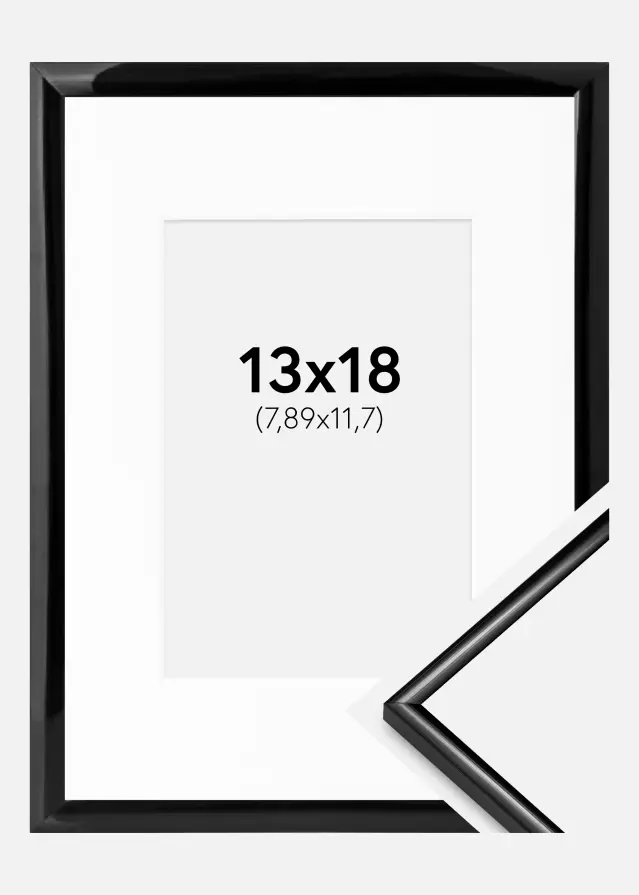 Ram Scandi Svart 13x18 cm - Passepartout Vit 3,5x5 inches
