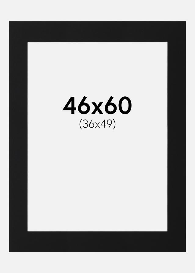 Passepartout Svart Standard (Vit Kärna) 46x60 cm (36x49)