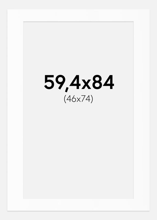Passepartout Vit Standard (Vit Kärna) 59,4x84 cm (46x74)