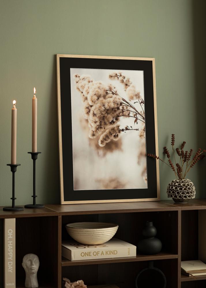 Ram Edsbyn Ek 40x40 cm - Passepartout Svart 10x10 inches