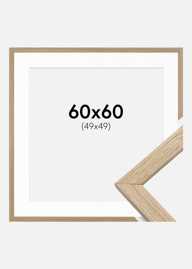 Ram Stilren Ek 60x60 cm - Passepartout Vit 50x50 cm