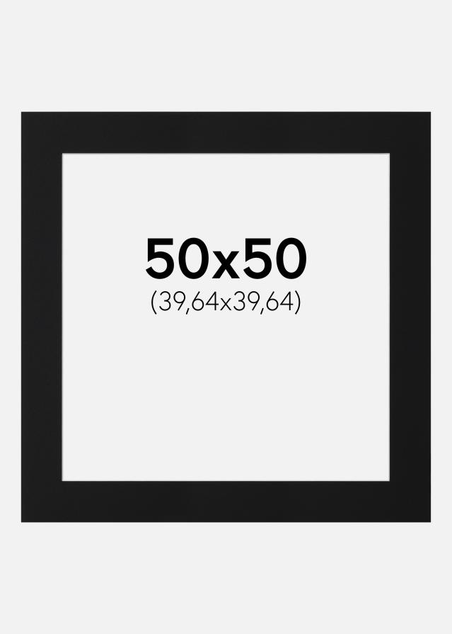 Passepartout Svart Standard (Vit Kärna) 50x50 cm (39,64x39,64)