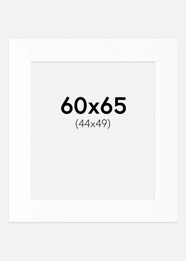 Passepartout Vit Standard (Vit Kärna) 60x65 cm (44x49)