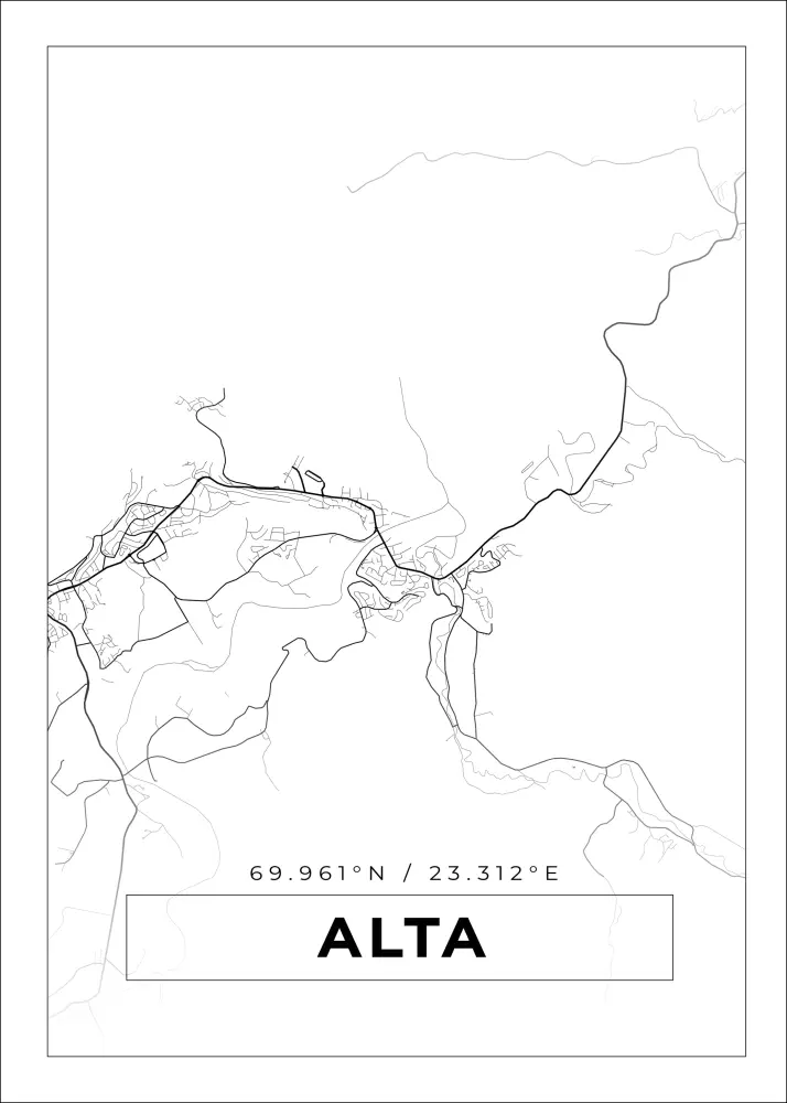 Karta - Alta - Vit Poster