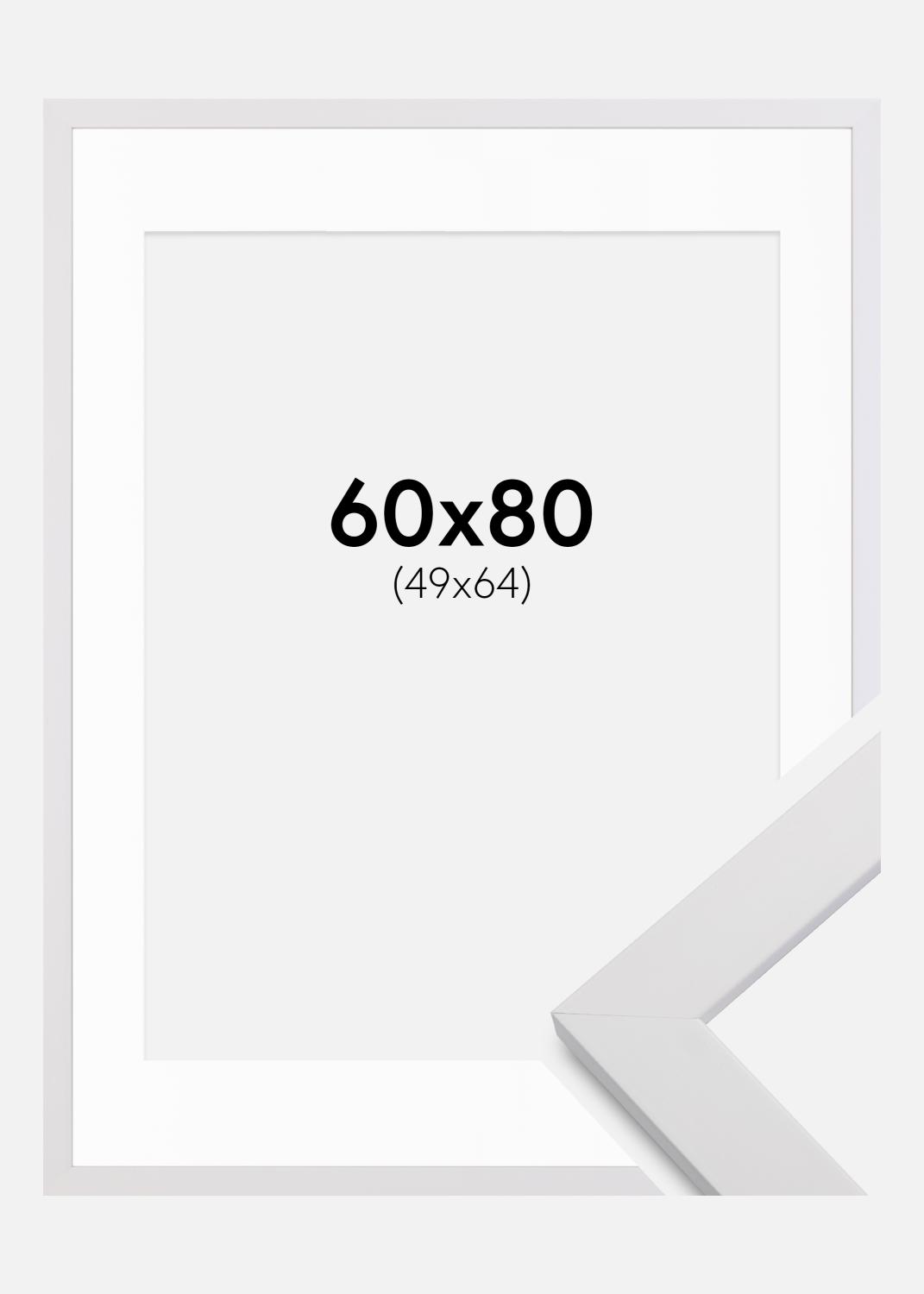 Ram White Wood 60x80 cm - Passepartout Vit 50x65 cm