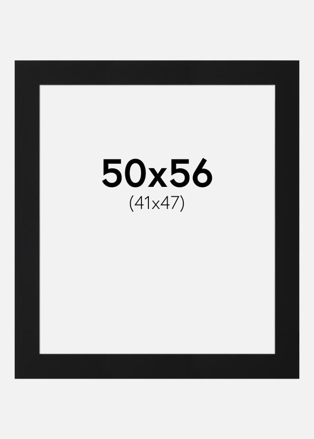 Passepartout Svart Standard (Vit Kärna) 50x56 cm (41x47)