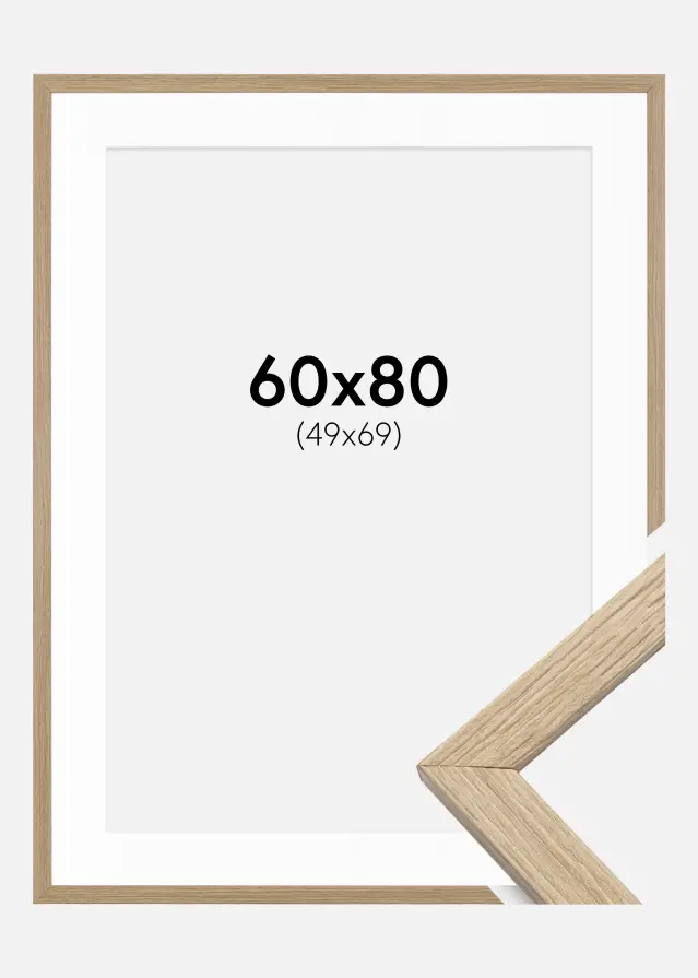 Ram Stilren Ek 60x80 cm - Passepartout Vit 50x70 cm