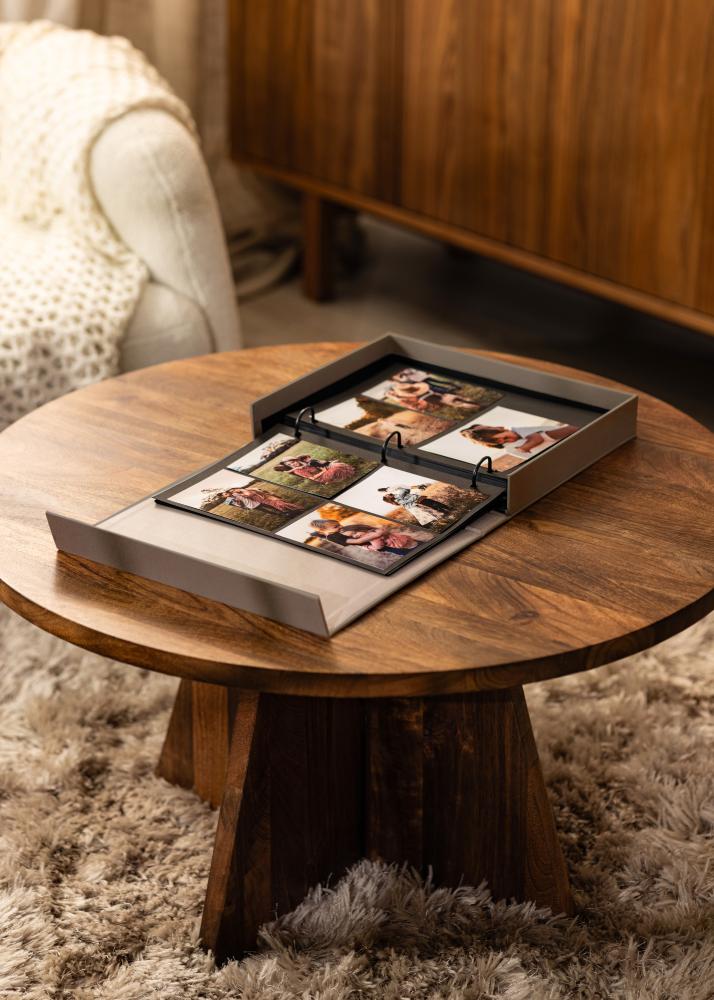 KAILA MOMENTS Grey - Coffee Table Photo Album (60 Svarta Sidor / 30 Blad)