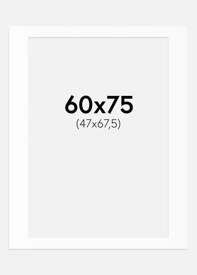 Passepartout Vit Standard (Vit Kärna) 60x75 cm (47x67,5)
