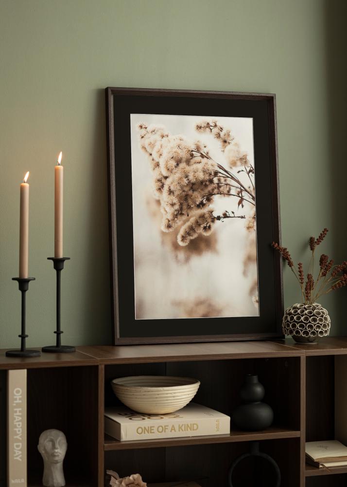 Ram Globe Espresso 50x60 cm - Passepartout Svart 35x45 cm