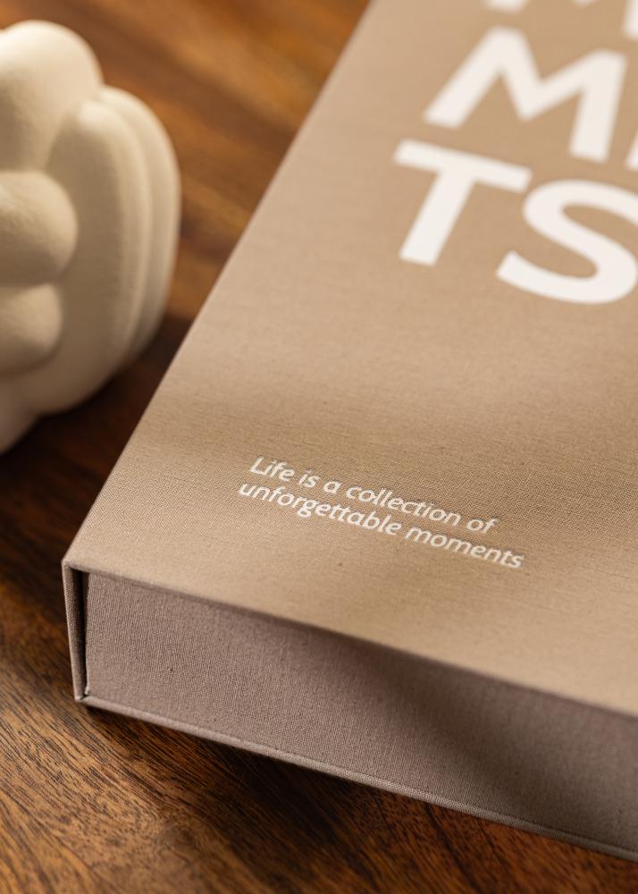 KAILA MOMENTS Grey - Coffee Table Photo Album (60 Svarta Sidor / 30 Blad)