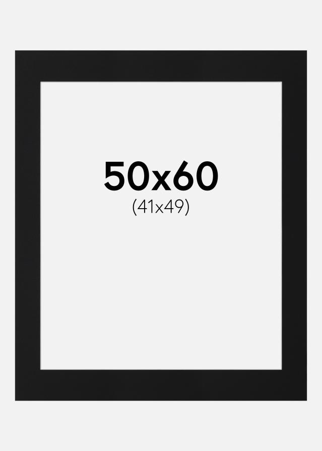 Passepartout Svart Standard (Vit Kärna) 50x60 cm (41x49)