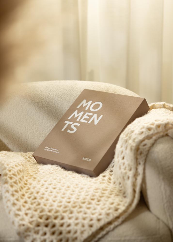 KAILA MOMENTS Grey - Coffee Table Photo Album (60 Svarta Sidor / 30 Blad)