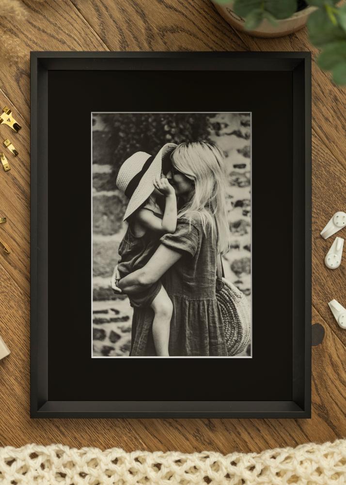 Ram Globe Svart 24x30 cm - Passepartout Svart 7x9 inches