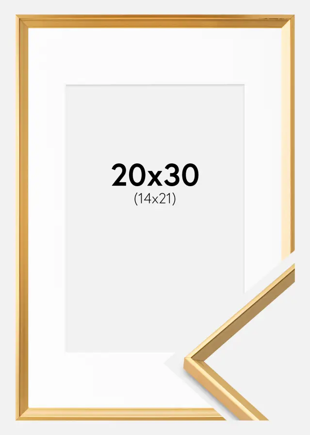 Ram Desire Guld 20x30 cm - Passepartout Vit 15x22 cm