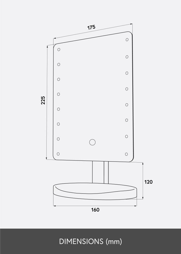 KAILA Sminkspegel Port Vit 17x22 cm