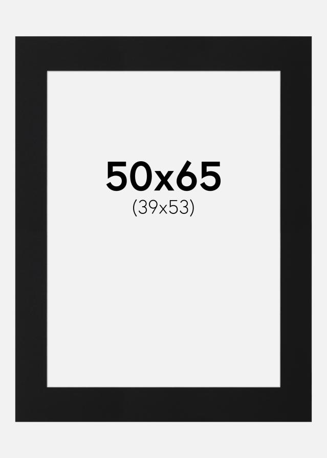 Passepartout Svart Standard (Vit Kärna) 50x65 cm (39x53)