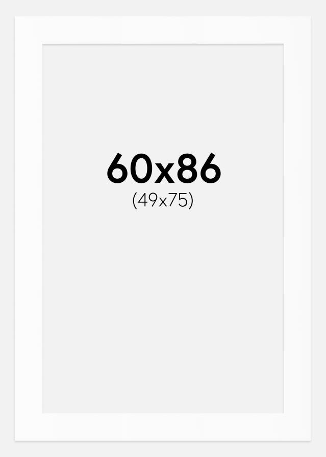 Passepartout Vit Standard (Vit Kärna) 60x86 cm (49x75)