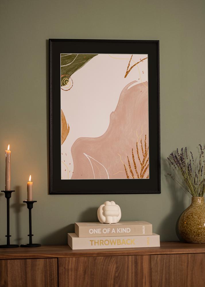 Ram Horndal Svart 40x50 cm - Passepartout Svart 29,7x42 cm (A3)