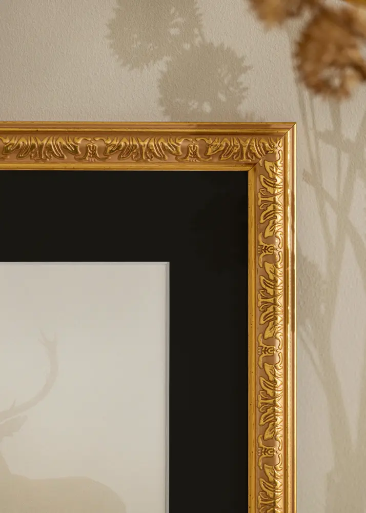 Ram Nostalgia Guld 30x60 cm - Passepartout Svart 22,7x50 cm